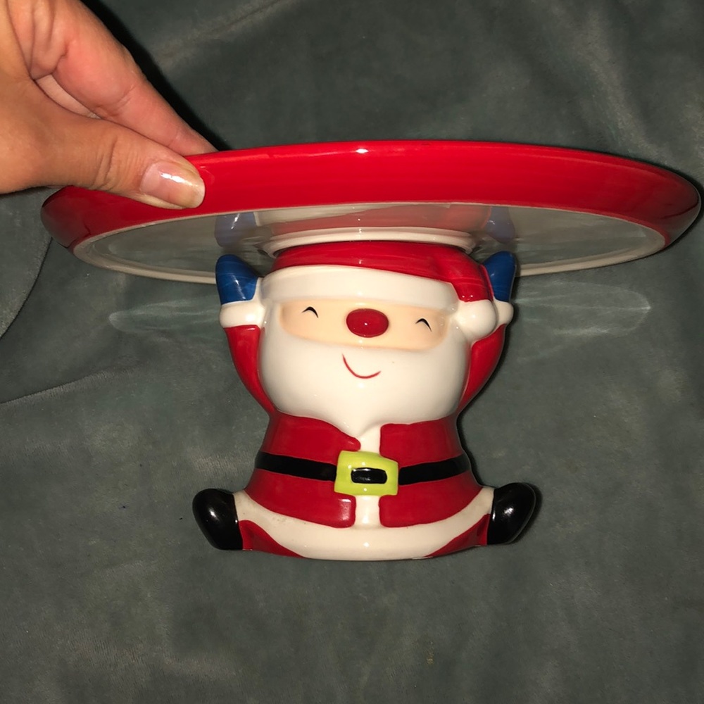 Christmas ceramic cookie holder China.